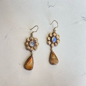 Silver and Blue‎ Teardrop Earrings
